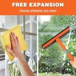 2-in-1 Squeegee Window Cleaner with Long Handle