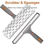 Professional Long Squeegee with Microfiber Pads