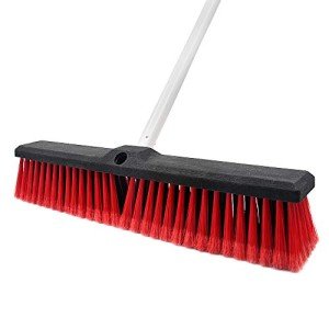Stiff Push Broom for Indoor/Outdoor Cleaning