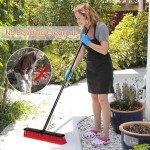 18" Heavy Duty Outdoor Push Broom with Long Handle