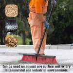 18" Heavy Duty Outdoor Push Broom with Long Handle