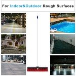 Stiff Push Broom for Indoor/Outdoor Cleaning