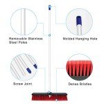 Stiff Push Broom for Indoor/Outdoor Cleaning