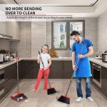 Broom and Dustpan Set with Self-Cleaning Teeth