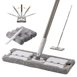 360° Microfiber Wet Mop with 4 Reusable Pads