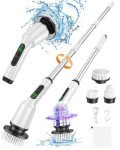 Electric Spin Scrubber with Adjustable Handle & Brush Heads