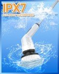 Electric Spin Scrubber with Adjustable Handle & Brush Heads