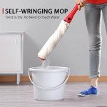 Self-Wringing Mop with 2 Washable Heads - Red