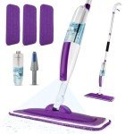 Purple Spray Mop with Refillable Bottle and Pads