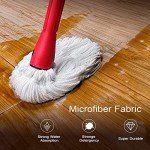 Self-Wringing Mop with 2 Washable Heads - Red