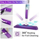 Purple Spray Mop with Refillable Bottle and Pads