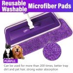 Purple Spray Mop with Refillable Bottle and Pads