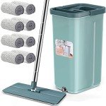 Aifacay Floor Mop and Bucket Set with Microfiber Pads