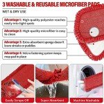 Microfiber Spray Mop with Reusable Pads and Scrubber