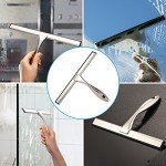 HIWARE Stainless Steel 10" Multi-Surface Shower Squeegee