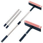 2-in-1 Long Handle Window Squeegee and Scrubber