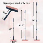 2-in-1 Long Handle Window Squeegee and Scrubber