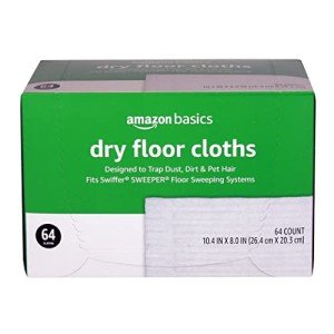 Amazon Basics Dry Floor Cloths for Cleaning, 64 Count