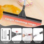 24" Rubber Squeegee Broom with 62" Handle