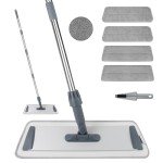 Microfiber Flat Mop with Reusable Pads and Handle