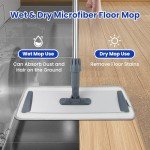 Microfiber Flat Mop with Reusable Pads and Handle