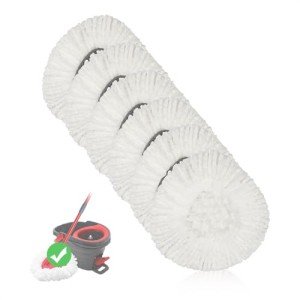 6 Pack Microfiber Spin Mop Replacement Heads
