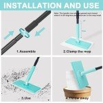 KeFanta 2-in-1 Sweeper Mop Kit with Cloths