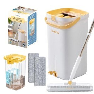 Hands-Free Mop and Bucket Set with 3 Compartments