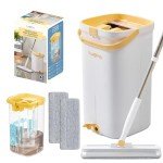 Hands-Free Mop and Bucket Set with 3 Compartments