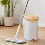 Hands-Free Mop and Bucket Set with 3 Compartments