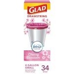 Glad Odorshield Cherry Blossom Trash Bags, 34 Ct