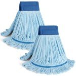 2 Pack Heavy Duty Microfiber Mop Heads (Blue)