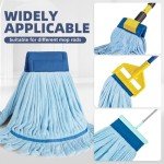 2 Pack Heavy Duty Microfiber Mop Heads (Blue)
