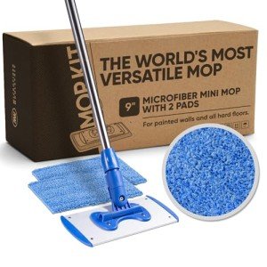 9" Adjustable Mini Microfiber Mop System with Pads