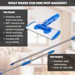9" Adjustable Mini Microfiber Mop System with Pads