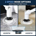 Cordless Electric Spin Scrubber with 8 Brush Heads