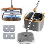 BOMIDI Spin Mop & Bucket with 4 Microfiber Pads