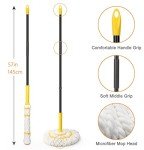 Self-Wringing Microfiber Floor Mop with Scrub Pad