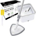 Triangle Spin Mop and Bucket Set with Self-Cleaning
