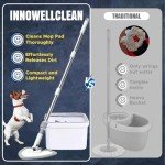 Triangle Spin Mop and Bucket Set with Self-Cleaning