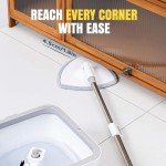 Triangle Spin Mop and Bucket Set with Self-Cleaning
