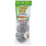 Pine-Sol Heavy-Duty Stainless Steel Scrubbers, 4 Pack