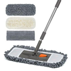 58" Microfiber Dust Mop with 3 Washable Pads