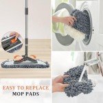 58" Microfiber Dust Mop with 3 Washable Pads