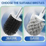 BOOMJOY Silicone Toilet Brush Set with Holder