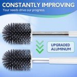BOOMJOY Silicone Toilet Brush Set with Holder