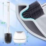 BOOMJOY Silicone Toilet Brush Set with Holder