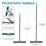 Heavy-Duty Rubber Floor Squeegee with Telescopic Handle