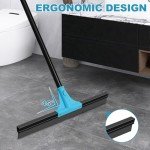 Heavy-Duty Rubber Floor Squeegee with Telescopic Handle