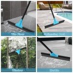 Heavy-Duty Rubber Floor Squeegee with Telescopic Handle